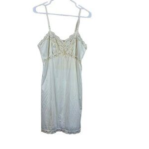 Vintage 50s/60s Gaymode Babydoll Antique Ivory Slip Dress Size 36